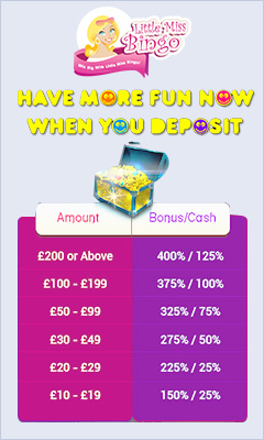 Little Miss bingo deposit bonuses